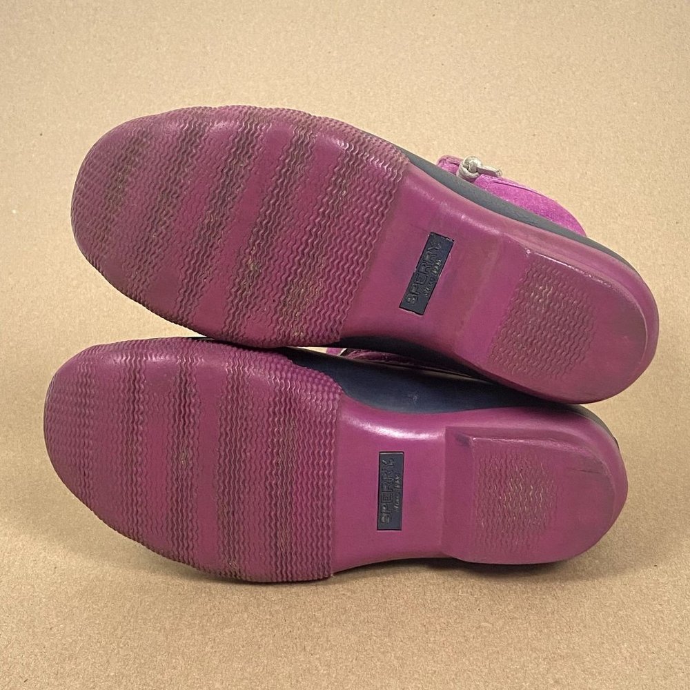 Sperry Saltwater Duck Boot Girls Size 1 Pink Black Lace Up - Picture 7 of 9